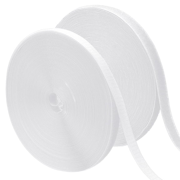 Uxcell 3/4in x 82ft Sew on Hook and Loop Tape Non-Adhesive White / Sewing Fastener Strips Interlocking Tape Roll for Fabric Clothing Sewing Crafts DIY Projects