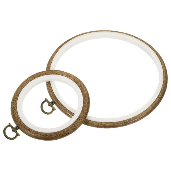 Uxcell 3.5" 6" Rubber Round Embroidery Hoop Frame Cross-Stitch Ring, 2in1 Set