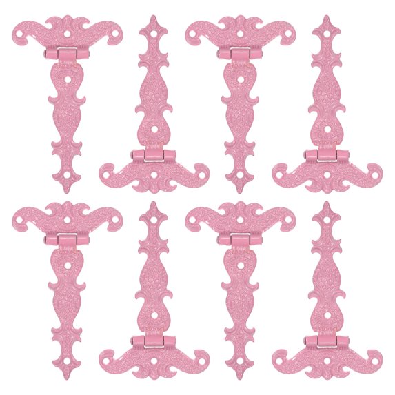Uxcell 3.5 Inch Door Tee Hinge, 8Pack T-strap Hinges Retro Decorative Hinge, Pink