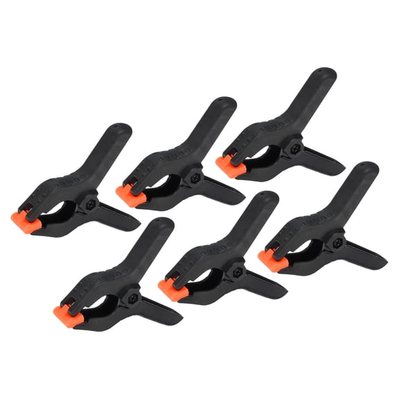 Uxcell 3.5 Inch Spring Clamps, 6 Pack Plastic Flexible Anti Slip Strong Clips, Black