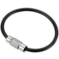 thumbnail image 1 of Uxcell 3.5" Wire Keychain Cable 5 Pack Stainless Steel Key Ring Loop Black, 1 of 6