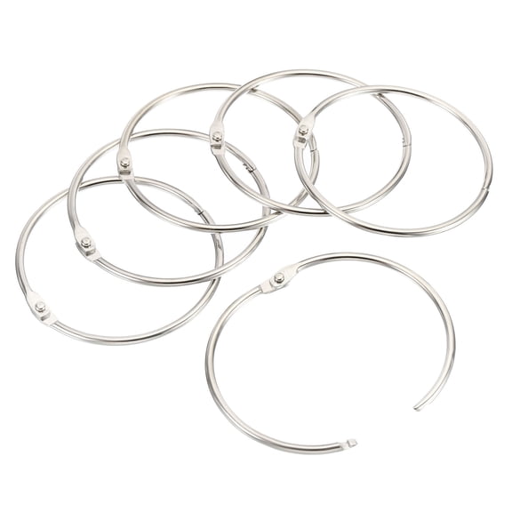 Uxcell 3.5" OD 3.2" ID Loose Leaf Rings Binder Ring Steel for Book DIY Scrapbook Notebook, Silver 12 Pack