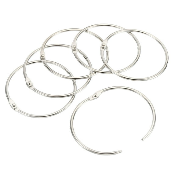 Uxcell 3.5" OD 3.2" ID Loose Leaf Rings Binder Ring Steel for Book DIY Scrapbook Notebook, Silver 24 Pack