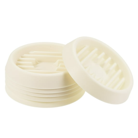 Uxcell 3.5" Plastic Round Waved Base Plant Pot Saucer Drip Tray, Beige 6 Pack