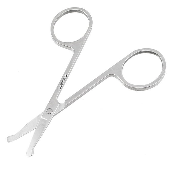 Uxcell 3.5" Round Head Stainless Steel Eyebrow Scissors Cosmetic Tool Stainless Steel