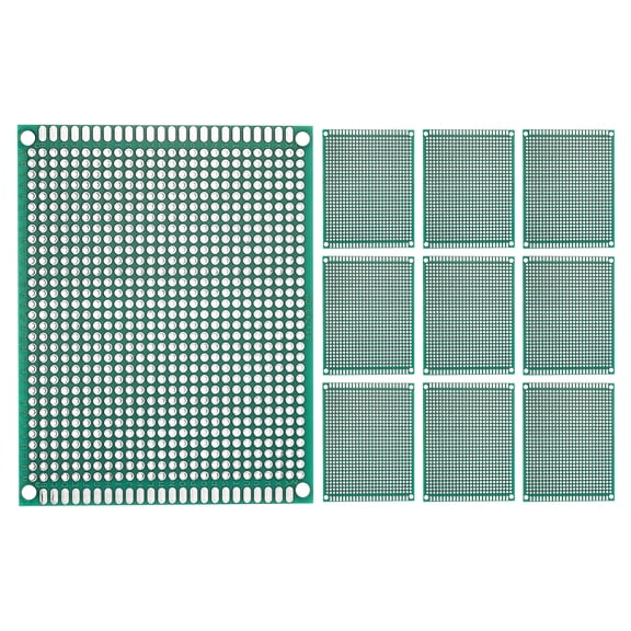 Uxcell 3.5" x 2.8" Double Sided PCB Board, 10 Pcs, Green