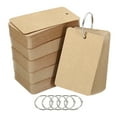 thumbnail image 1 of Uxcell 3.5" x 2" Blank Flash Cards with Rings Study Cards Index Cards Note Card Pre Hole Punched, Brown 300 Pack, 1 of 5