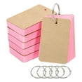 thumbnail image 1 of Uxcell 3.5" x 2" Blank Flash Cards with Rings Study Cards Index Cards Note Card Pre Hole Punched, Pink 300 Pack, 1 of 6