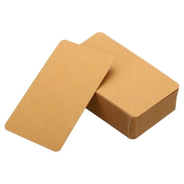 Uxcell 3.5" x 2" Blank Paper Business Cards, 90 Pack Small Index Flash Cards Words Message Note Card, Brown