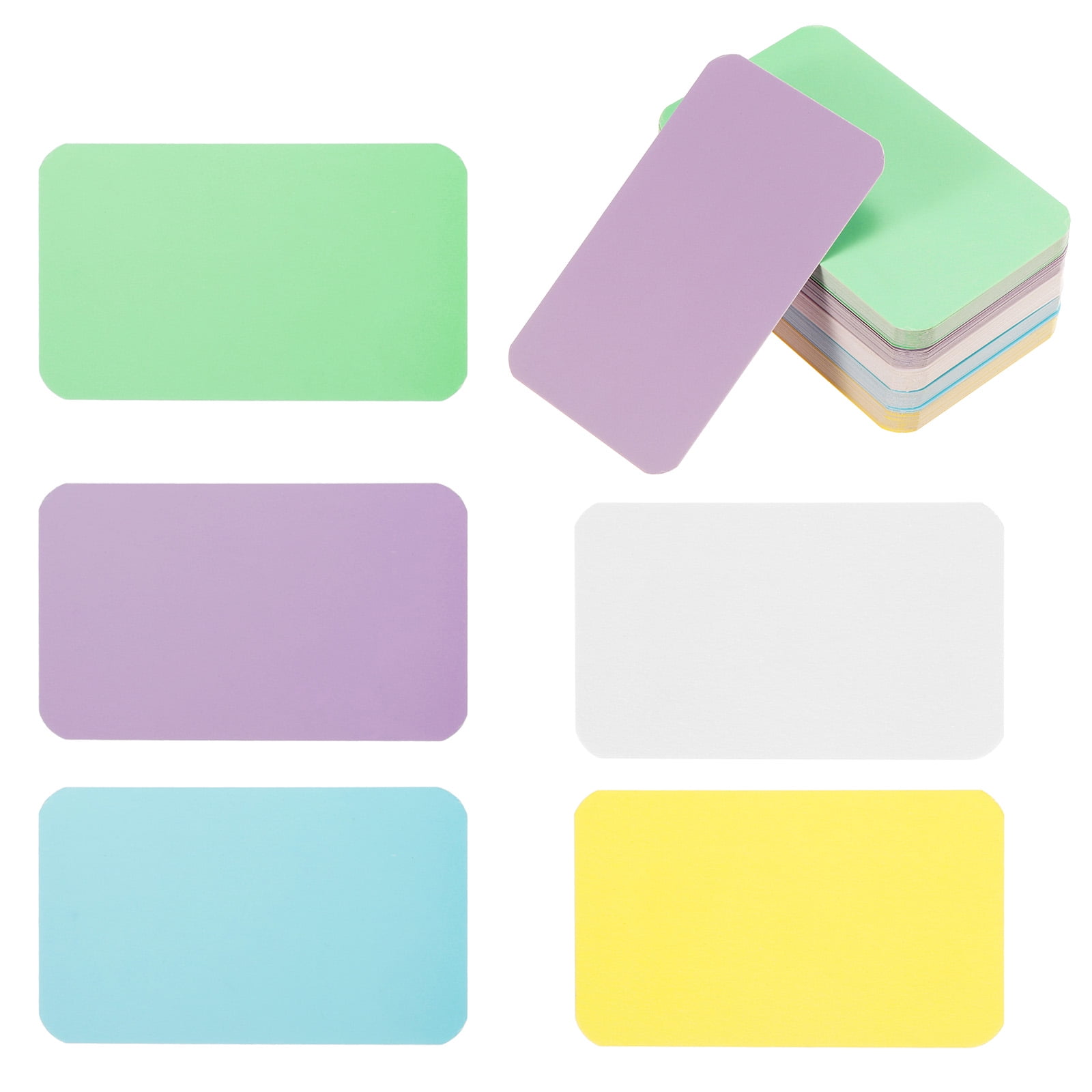 Uxcell 3.5" x 2" Blank Paper Business Cards Small Index Flash Cards Message Note Card, Assorted Colors 500 Pack