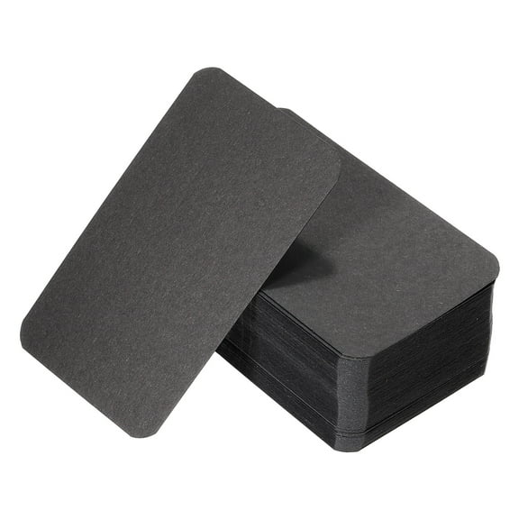 Uxcell 3.5" x 2" Blank Paper Business Cards Small Index Flash Cards Message Note Card, Black 100 Pack