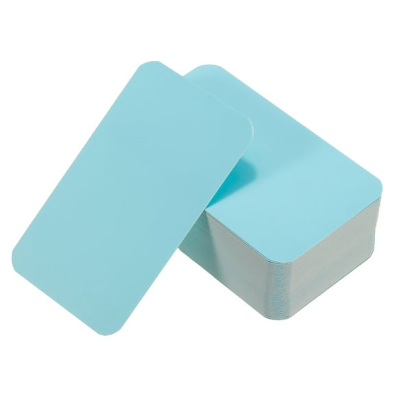 Uxcell 3.5" x 2" Blank Paper Business Cards Small Index Flash Cards Message Note Card, Blue 100 Pack