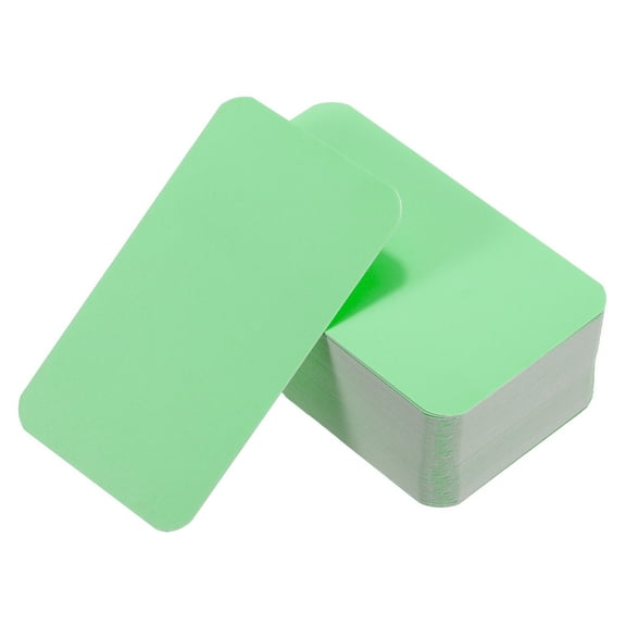 Uxcell 3.5" x 2" Blank Paper Business Cards Small Index Flash Cards Message Note Card, Green 100 Pack