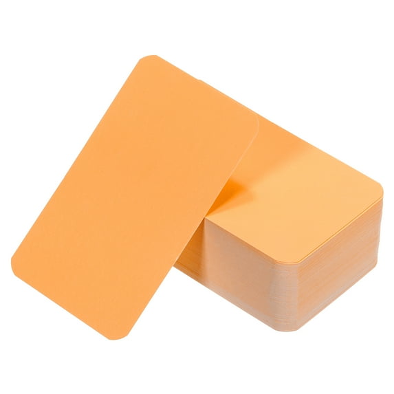 Uxcell 3.5" x 2" Blank Paper Business Cards Small Index Flash Cards Message Note Card, Orange 100 Pack