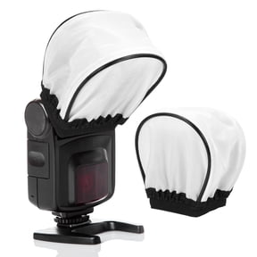 Uxcell 3.5" x 3.7" Soft Mini Flash Diffuser Cap, 2 Pack Universal Elastic Flash Diffuser Cover for Nikon DSLR Camera Flashlight, White