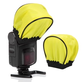 Uxcell 3.5" x 3.7" Soft Mini Flash Diffuser Cap, 2 Pack Universal Elastic Flash Diffuser Cover for Nikon DSLR Camera Flashlight, Yellow