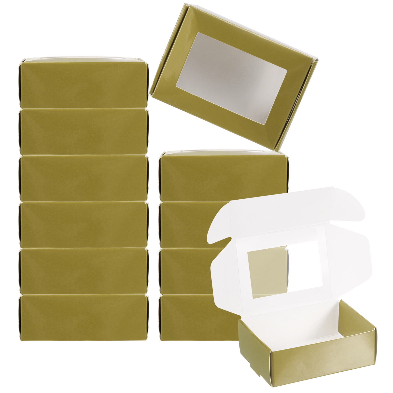 Uxcell 3x3x1.5 Paper Soap Box with Window Homemade Soap Boxes Square  Presents Packaging Boxes, Brown 30 Pack