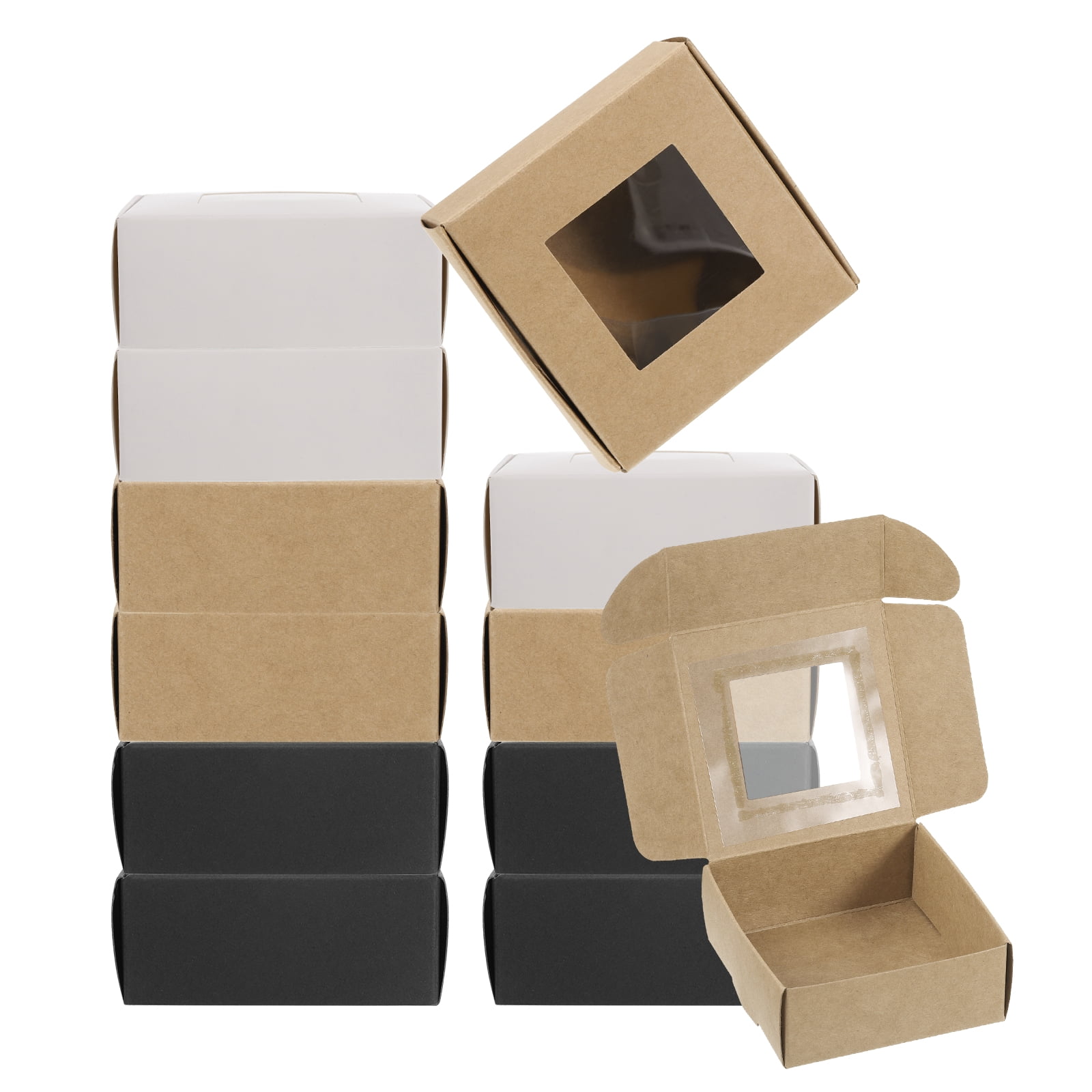 Uxcell 3.5"x3.5"x1.5" Paper Soap Box with Window, 30 Pack Homemade Soap ...