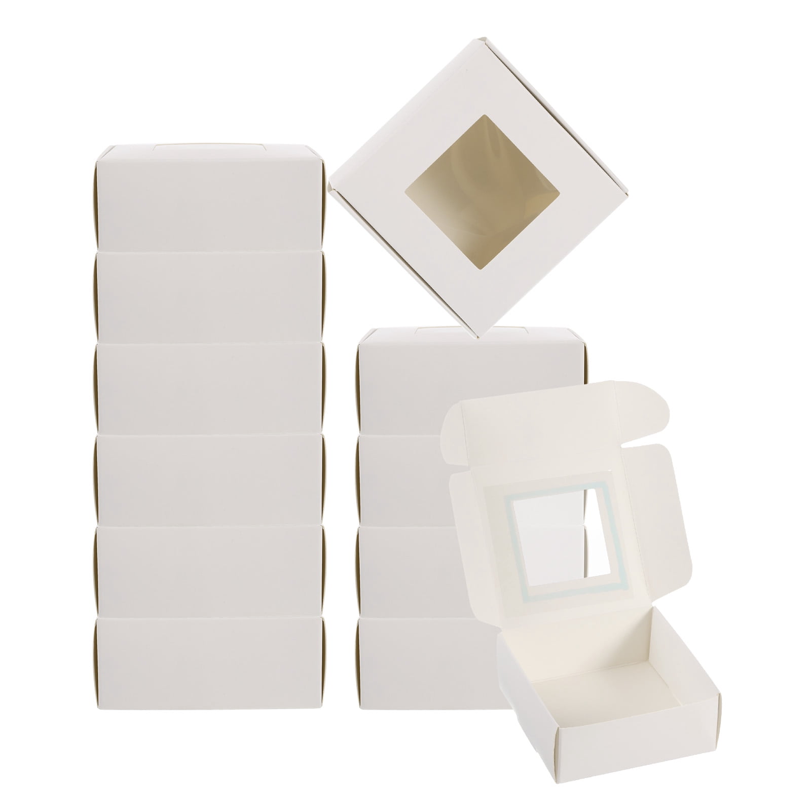 Uxcell 3.5"x3.5"x1.5" Paper Soap Box with Window Homemade Soap Boxes ...