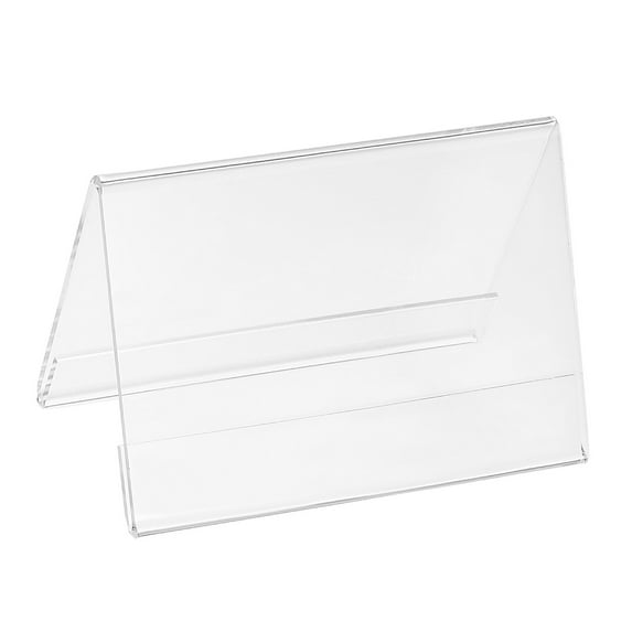 Uxcell 3.51 x 2.34inch Acrylic Desk Nameplate Holders,5Pcs Transparent Name Tent Holders, V-Shaped