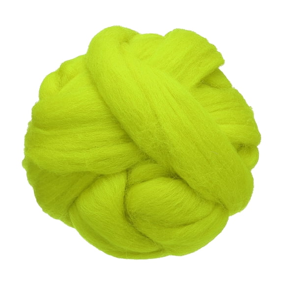 Uxcell 3.53oz Wool Roving Yarn Felting Wool Fiber for Needle Felting and Craft Supplies, Bean Green