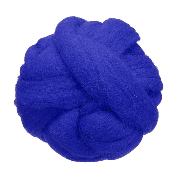 Uxcell 3.53oz Wool Roving Yarn Felting Wool Fiber for Needle Felting and Craft Supplies, Blue Lotus