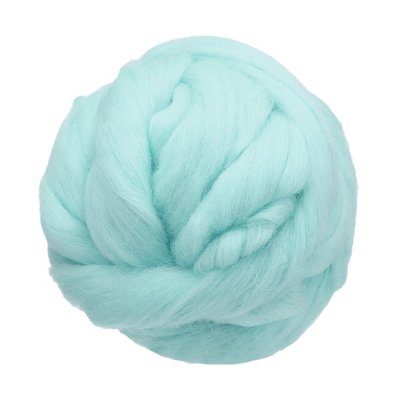 Uxcell 3.53oz Wool Roving Yarn Felting Wool Fiber for Needle Felting and Craft Supplies, Light Blue
