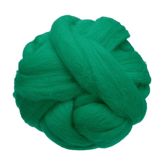 Uxcell 3.53oz Wool Roving Yarn Felting Wool Fiber for Needle Felting and Craft Supplies, Light Green