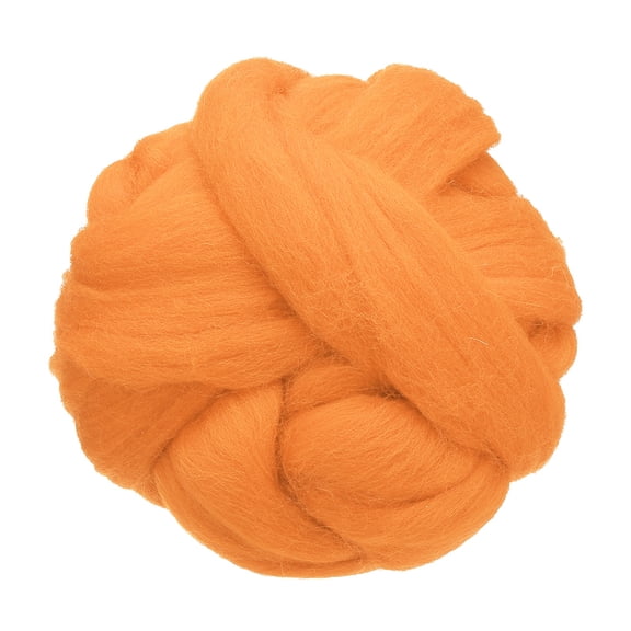 Uxcell 3.53oz Wool Roving Yarn Felting Wool Fiber for Needle Felting and Craft Supplies, Orange Bright Yellow