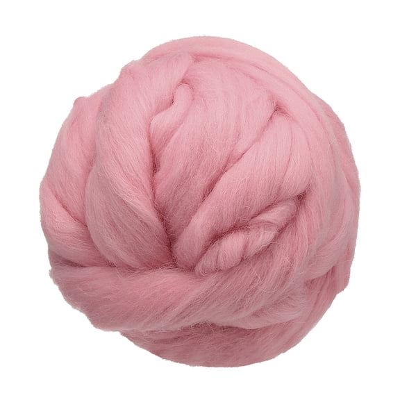 Uxcell 3.53oz Wool Roving Yarn Felting Wool Fiber for Needle Felting and Craft Supplies, Pink Purple
