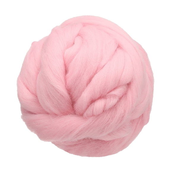 Uxcell 3.53oz Wool Roving Yarn Felting Wool Fiber for Needle Felting and Craft Supplies, Rouge Powder