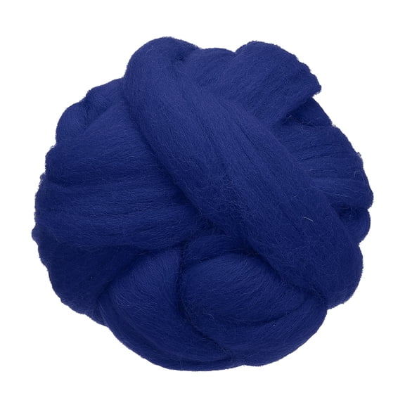 Uxcell 3.53oz Wool Roving Yarn Felting Wool Fiber for Needle Felting and Craft Supplies, Sapphire