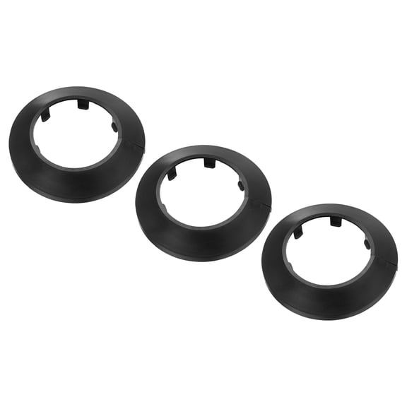 Uxcell 3.54"/90mm Flange Water Pipe Cover Decoration PP Plastic Escutcheon Collar Drain Line Cover, Black 3Pcs