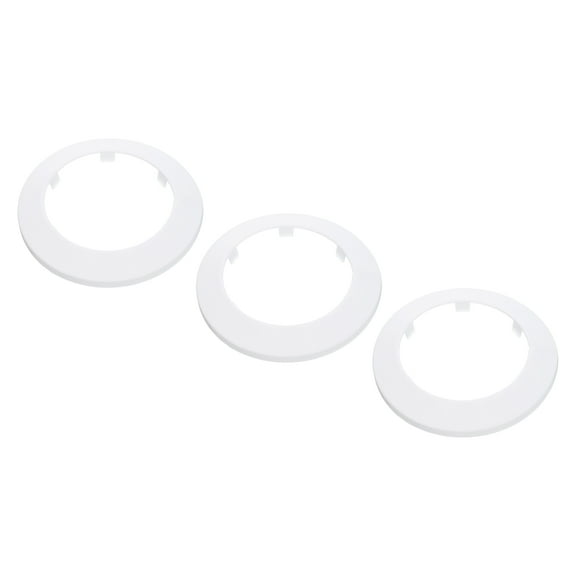 Uxcell 3.54"/90mm Flange Water Pipe Cover Decoration PP Plastic Escutcheon Collar Drain Line Cover, White 3Pcs