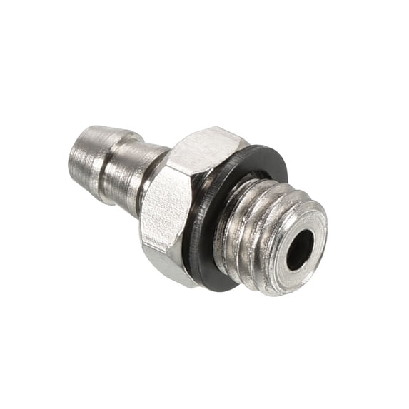 Uxcell 3.5mm Barbed M5x0.8 Male Thread Hose Fitting Electroplate Copper