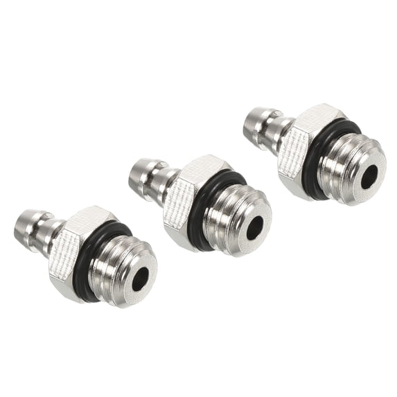 Uxcell 3.5mm Barbed M6x1 Male Thread Hose Fitting Electroplate Copper, 3 Pack