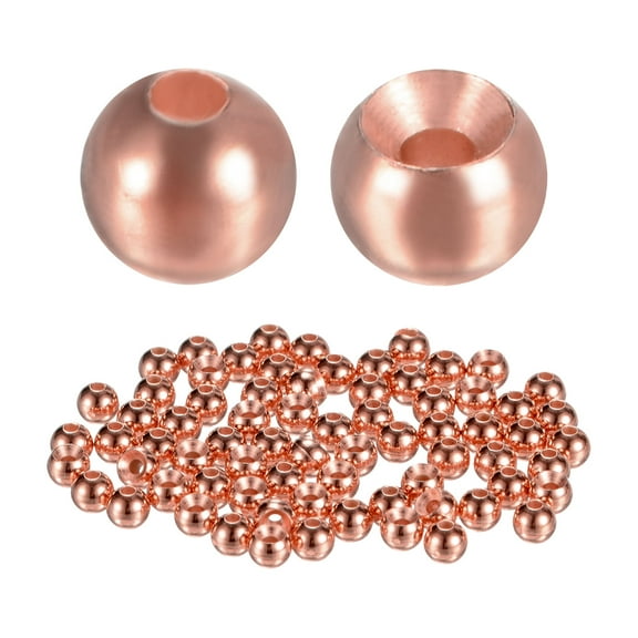 Uxcell 3.5mm Dia Tungsten Beads for Fly Tying [100PCS] - Slotted Head Ball- [#10-12 - Copper Tone] Sink Deeper Tapered Hole Fly Fishing Materials