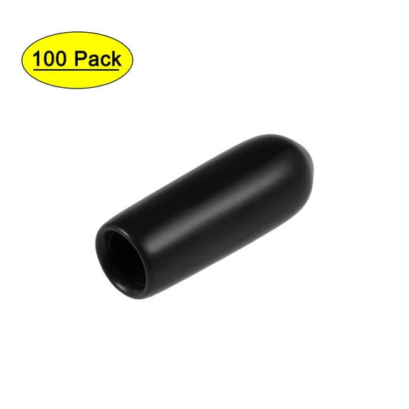 Uxcell Screw Thread Protectors Rubber End Cap Cover 0.14" Black