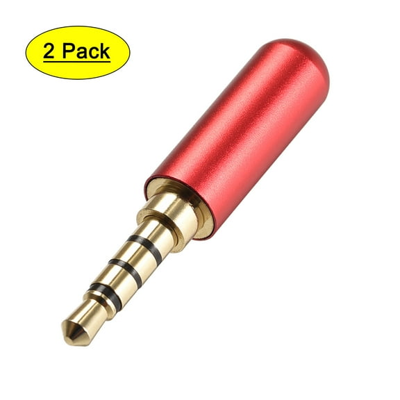 Uxcell 3.5mm Male Audio Cable Repair DIY Headset Earphone Soldering Replacement Tool Copper Red 2pcs