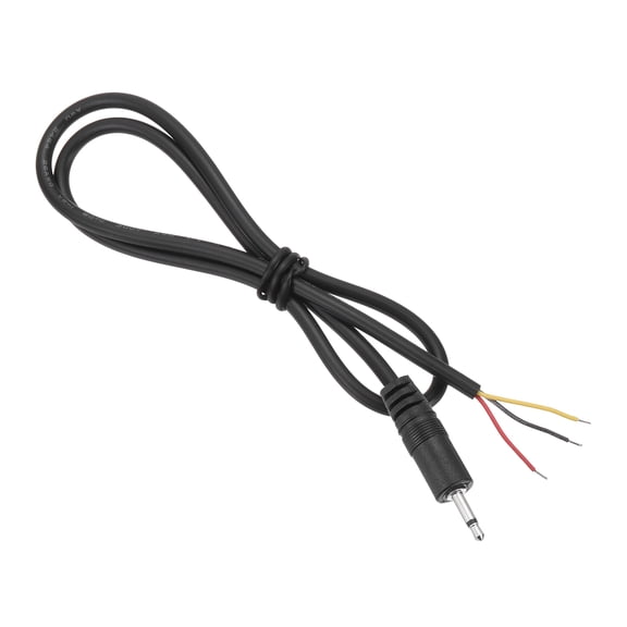 Uxcell 3.5mm Male Jack to Bare Wire Open End Replacement 26AWG TRS 3 Pole Stereo 1/7" Mono Audio Cable Plug Jack Plug 41mm for Earphone Headphone Cable Repair, 0.5m/19.7 inches