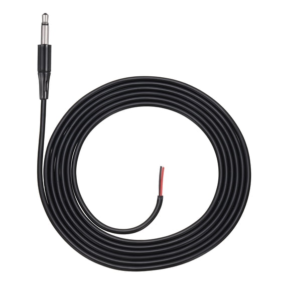 Uxcell 3.5mm Male Plug to Bare Wire TS 2 Pole Open End Cable 6.6ft/2 Pin 1/8" Audio Wire Connector Mono Plug Jack Pigtail Cable for Speaker, DIY Repair Cable Replacement, 2 M/Black