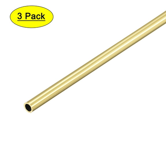 Uxcell 3.5mm OD 0.5mm Wall Thickness 300mm Length Brass Round Tube 3 Pack