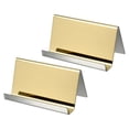 thumbnail image 1 of Uxcell 3.5x2.x1.8 Inch Office Desktop Name Cards Display Stand Business Card Holder Champagne Gold 2 Pack, 1 of 5