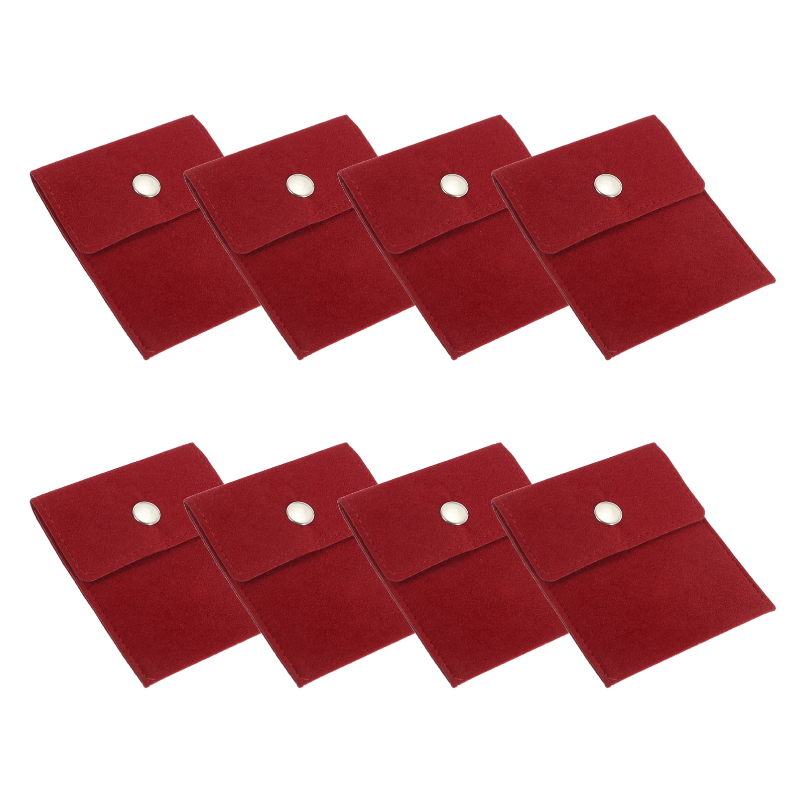 Uxcell 3.5x4 Inch Jewelry Pouch 8 Pack Velvet Pouches Snap Button ...