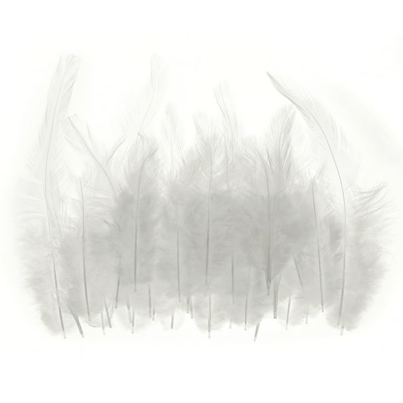 Uxcell 3-6 inch Saddle Hackle Rooster Feather Bulk Natural Feathers Fluffy Craft Feathers White 50 Pcs