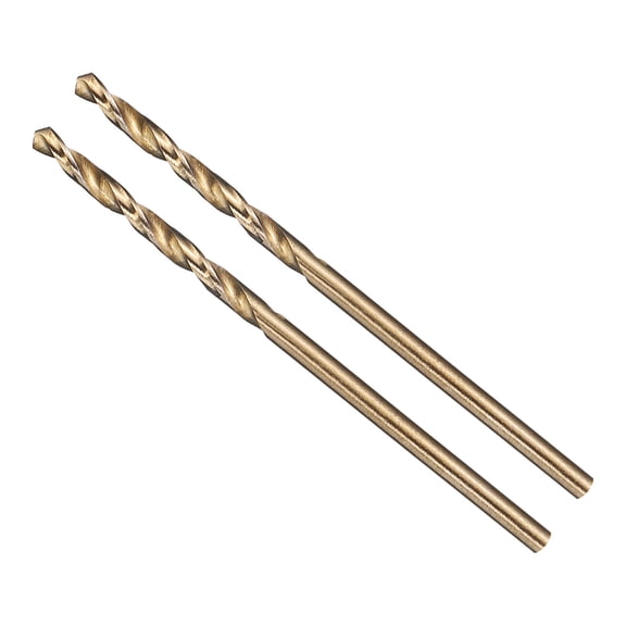 Uxcell 3/64"" Drill Bit Straight Shank 4241 HSS Gold Finish, 2pcs