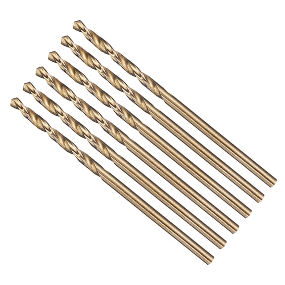 Uxcell 3/64"" Drill Bit Straight Shank 4241 HSS Gold Finish, 6pcs
