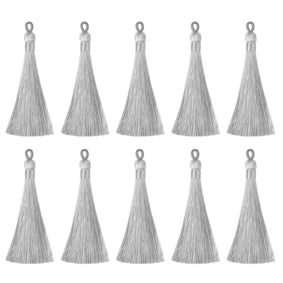 Uxcell 3.66" Silky Bookmark Tassels with Loop for DIY Craft Accessory, 20Pack Grey
