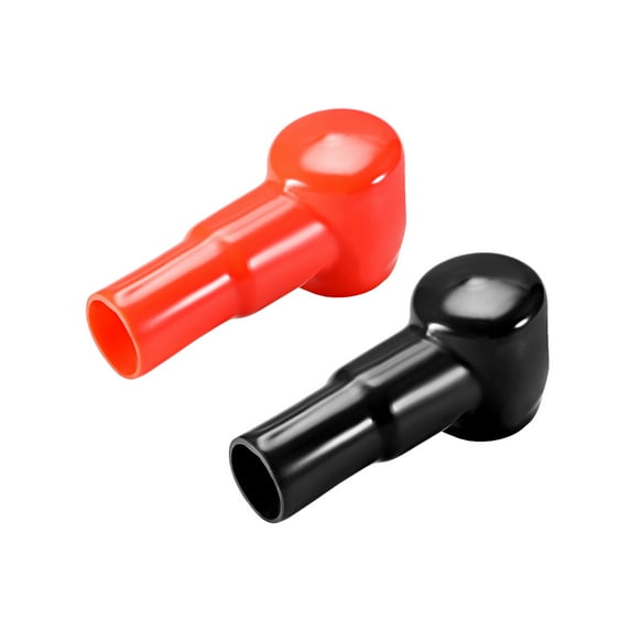 Uxcell 3.66''x1.38''x1.57'' Battery Terminal Insulating Rubber Protector Covers Red Black 1 Pair