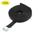 thumbnail image 1 of Uxcell 3.66ft Lashing Strap Luggage Tie Down Cam Lock Buckle Work Load Polypropylene Black 4Pcs, 1 of 6